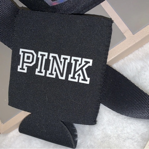 Victoria's Secret VS PINK Black  Cooler Lunchbox Lunch Tote w Koozie NWT - Picture 3 of 11